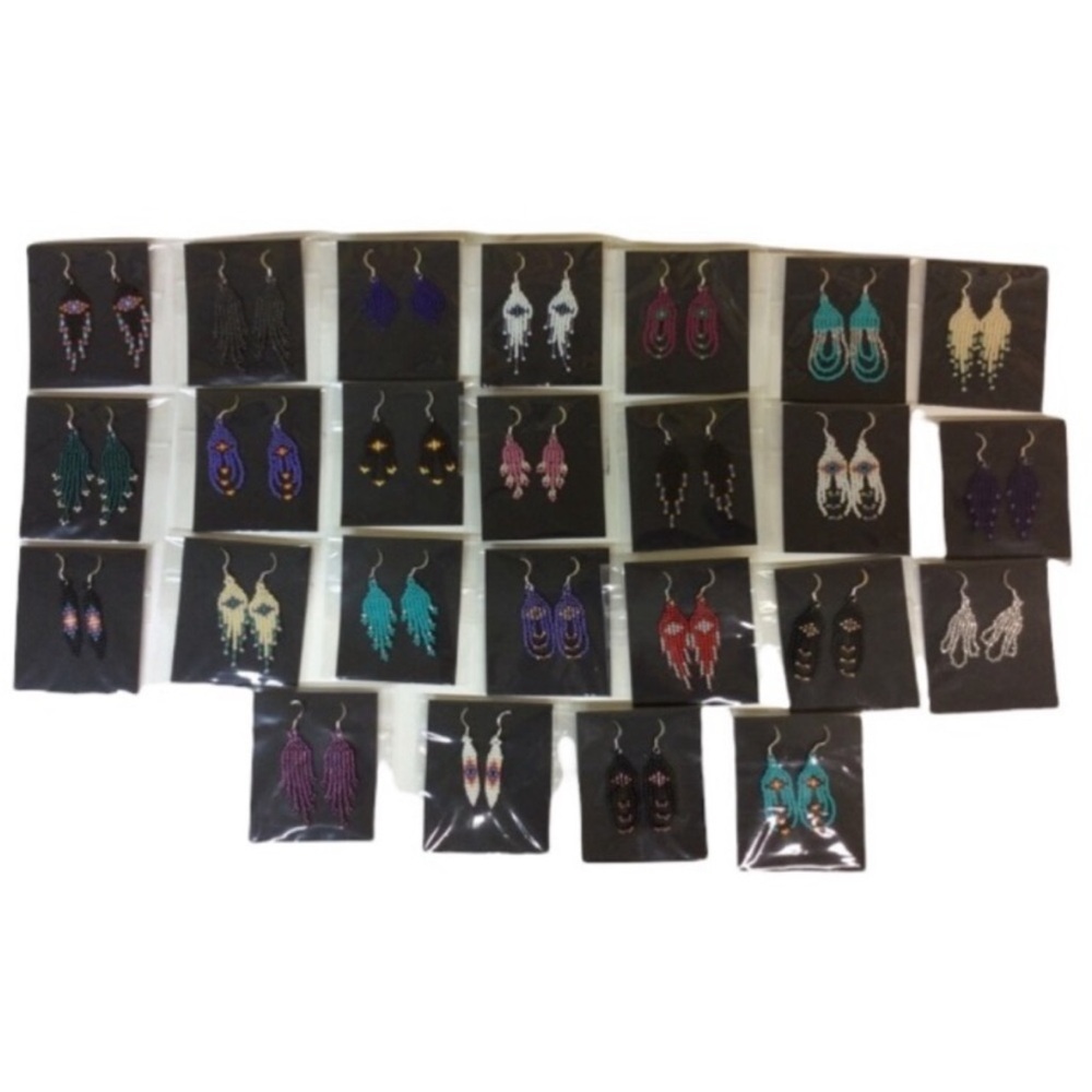 UNBRANDED Reseller Lot Of 25 HANDCRAFTED BEADED Multi-Color Earrings Lot #1